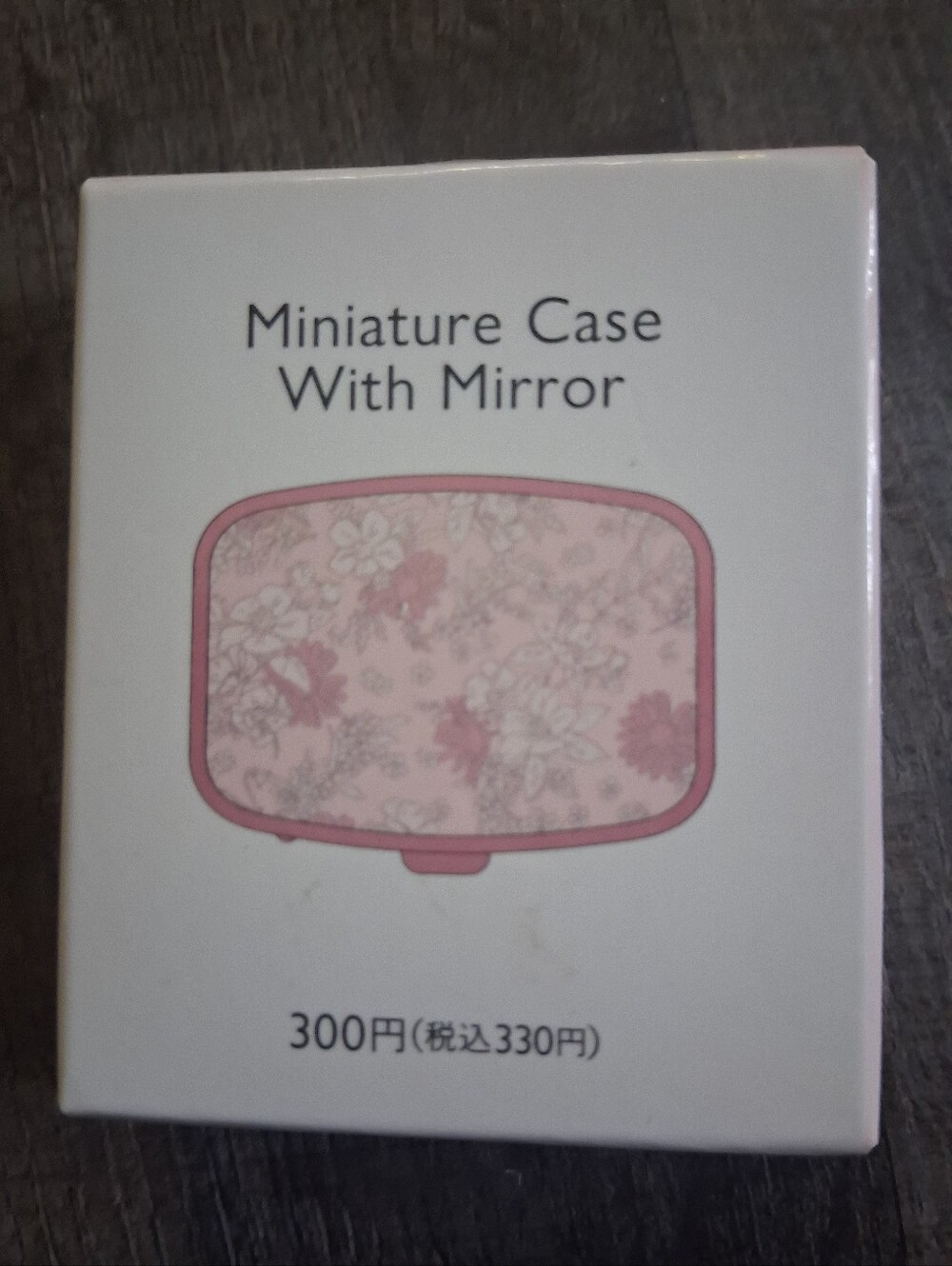 Pink Floral Miniature Case with Mirror